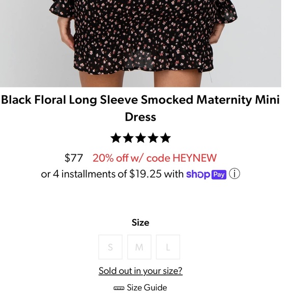 Pink Blush Maternity Long Sleeve Floral Smocked Dress - Picture 6 of 7